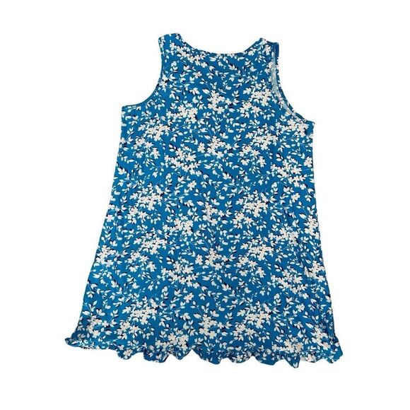 Draper James Ruffle Nightie in Blue Shadow Floral Mini Dress Nightgown L/XL - Picture 4 of 9